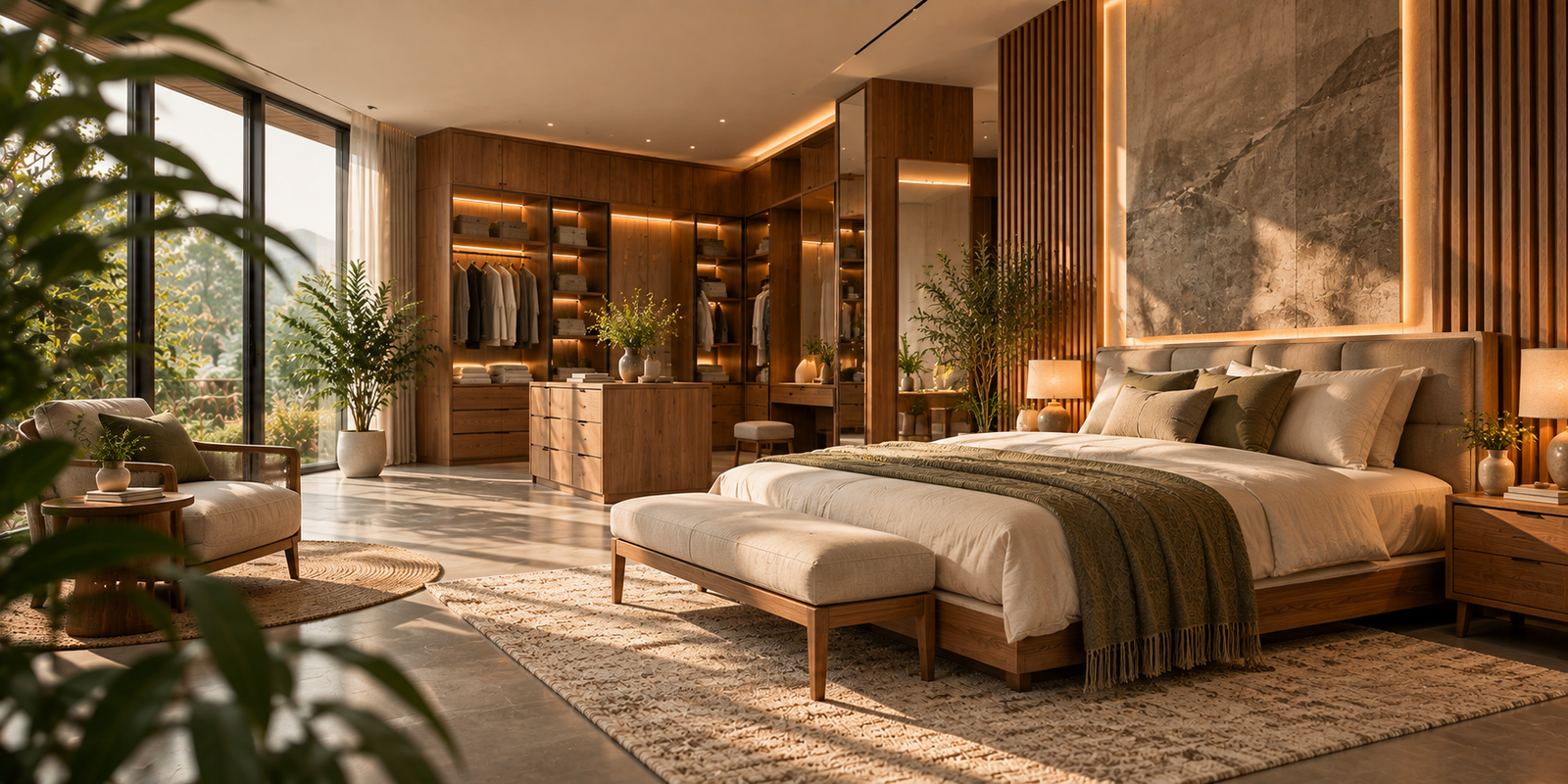 Inspirasi kamar tidur dengan furniture kayu